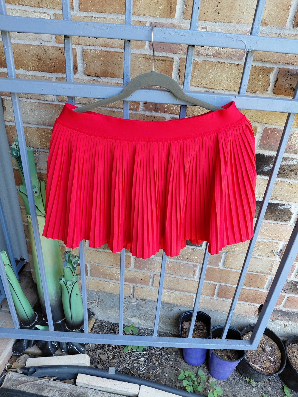 lululemon athletica Bright Red Pleated Skater Skirt